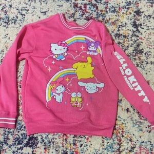 Hello Kitty Pink Sweatshirt with Rainbow Friends